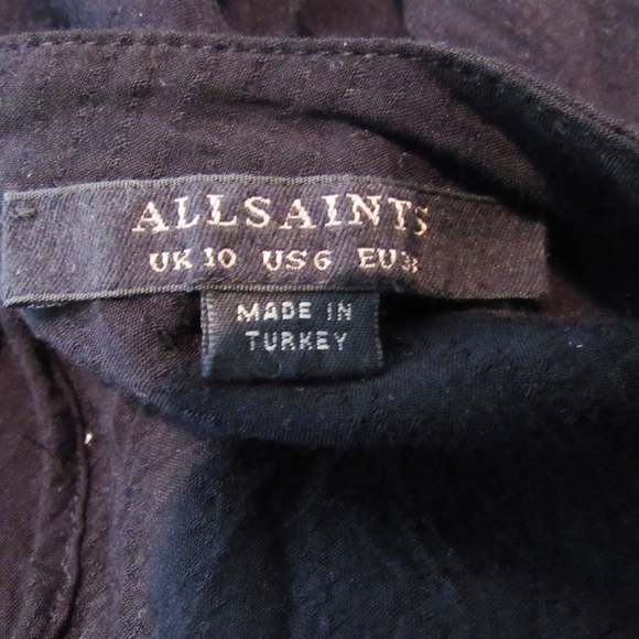 ALL SAINTS Black,Layered Style, High Low, Top SZ M - Picture 7 of 7